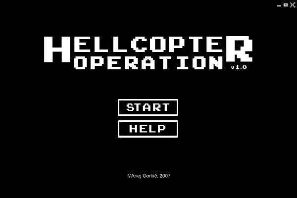 Hellcopter Operation title screen