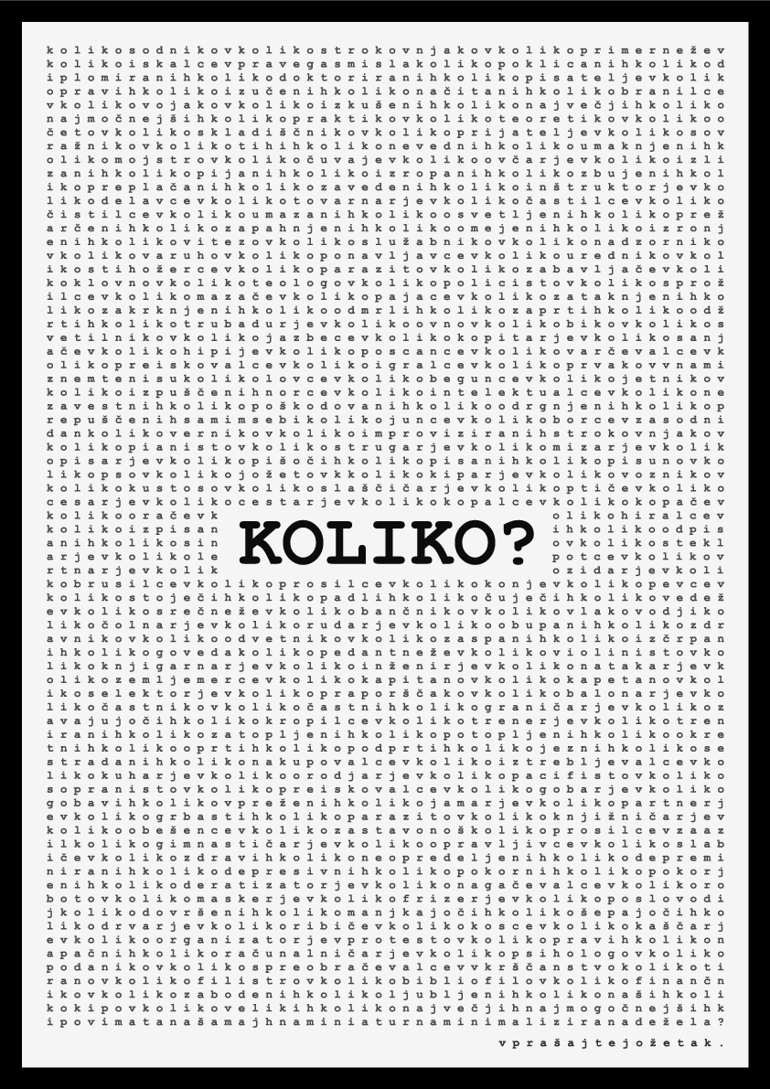 Image of poster for a poem Koliko